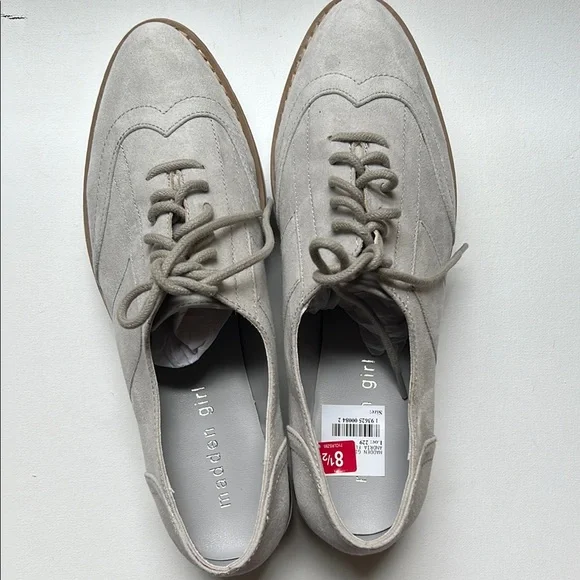 Madden Girl Gray Sneakers with Platform Sole Beige color Size 8.5 - Picture 7 of 11